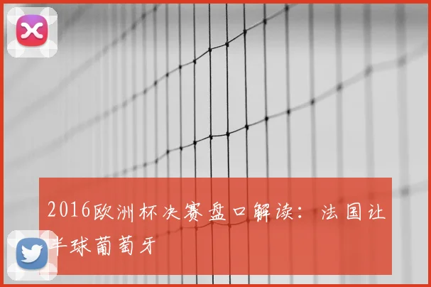 2016欧洲杯决赛盘口解读：法国让半球葡萄牙